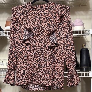 Pink Leopard Print Blouse